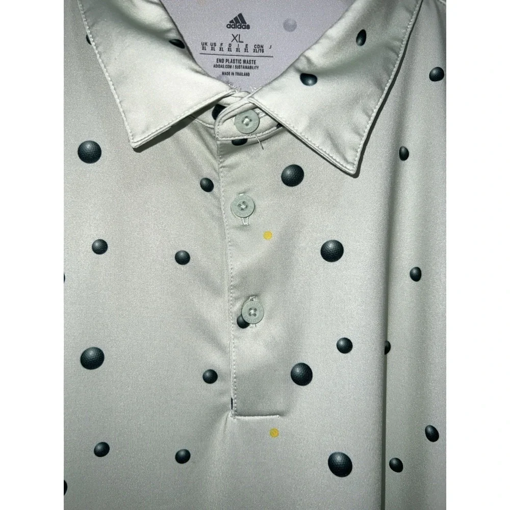 Adidas Polo Men's XL Golf Abstract Golf  Balls Print Short Sleeve Performance